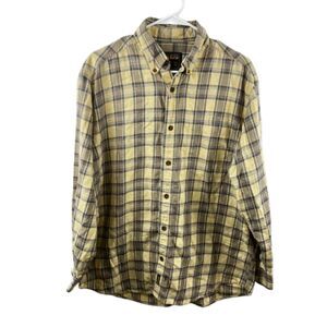 Woolrich Men's Yellow Cotton Plaid Flannel Size M